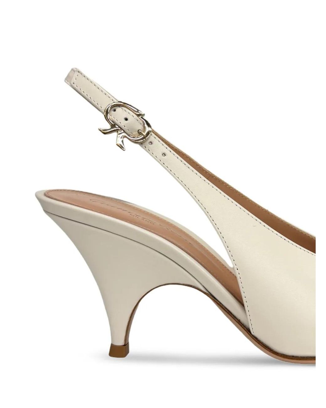 Gianvito Rossi White Sofia Slingback Loafers