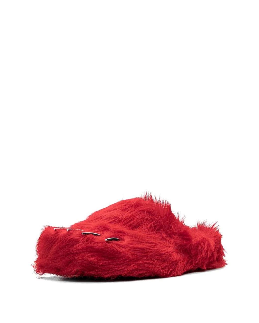 Bravest Studios Red Mules Bear Claw En Fourrure Artificielle