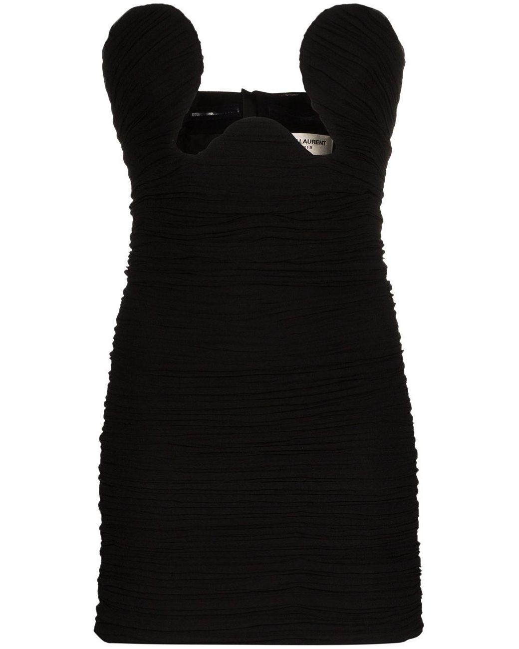 Saint Laurent Silk Cut-out Bustier Mini Dress in Black - Lyst