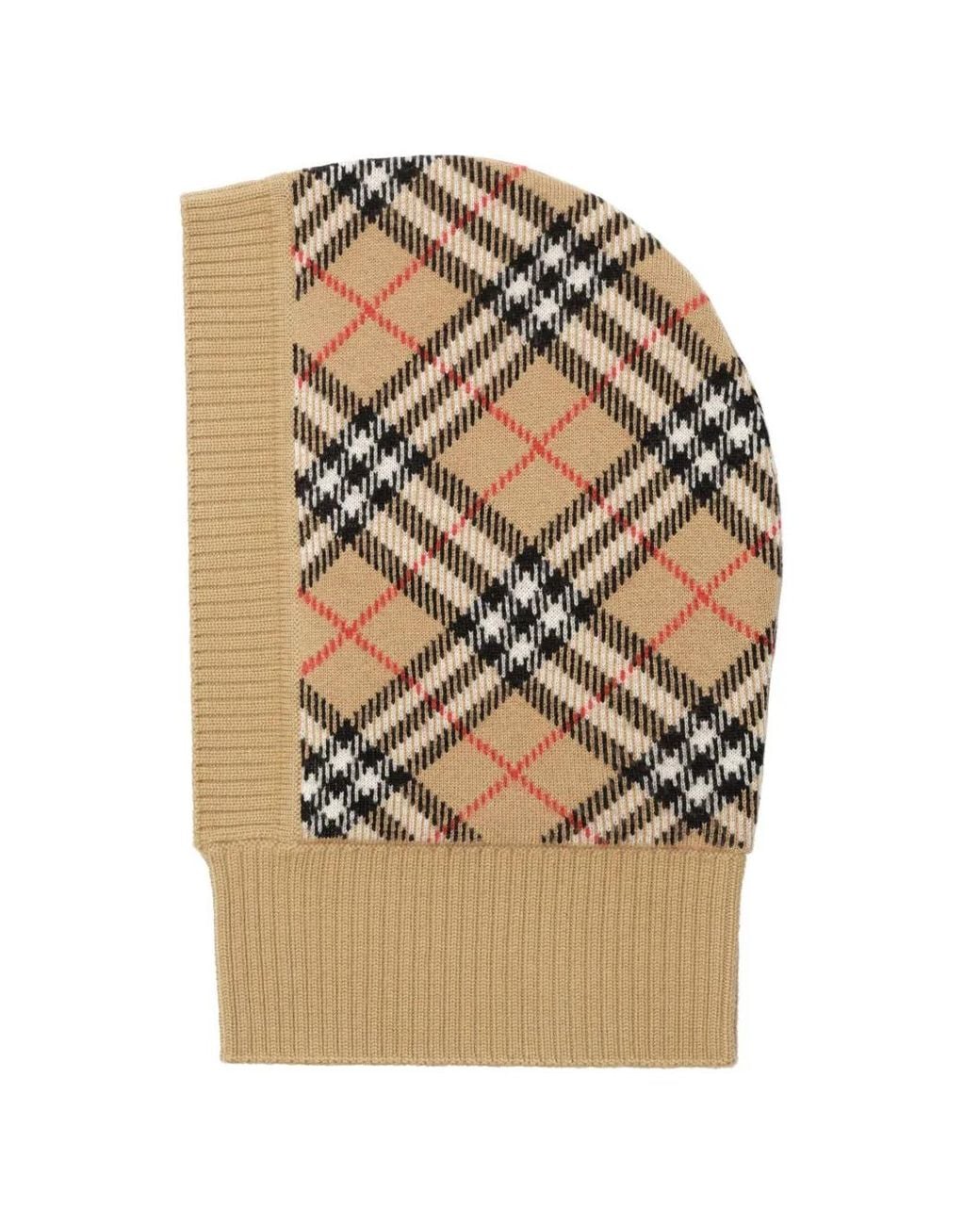 Burberry Gray Check Wool Blend Hood