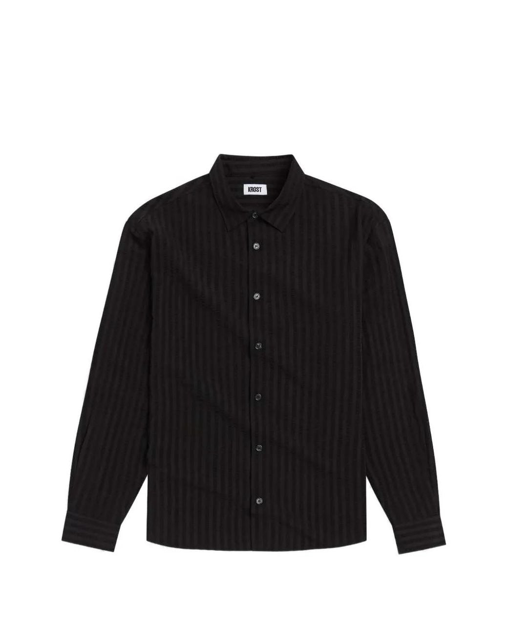 KROST Black Jordan Striped Shirt for men