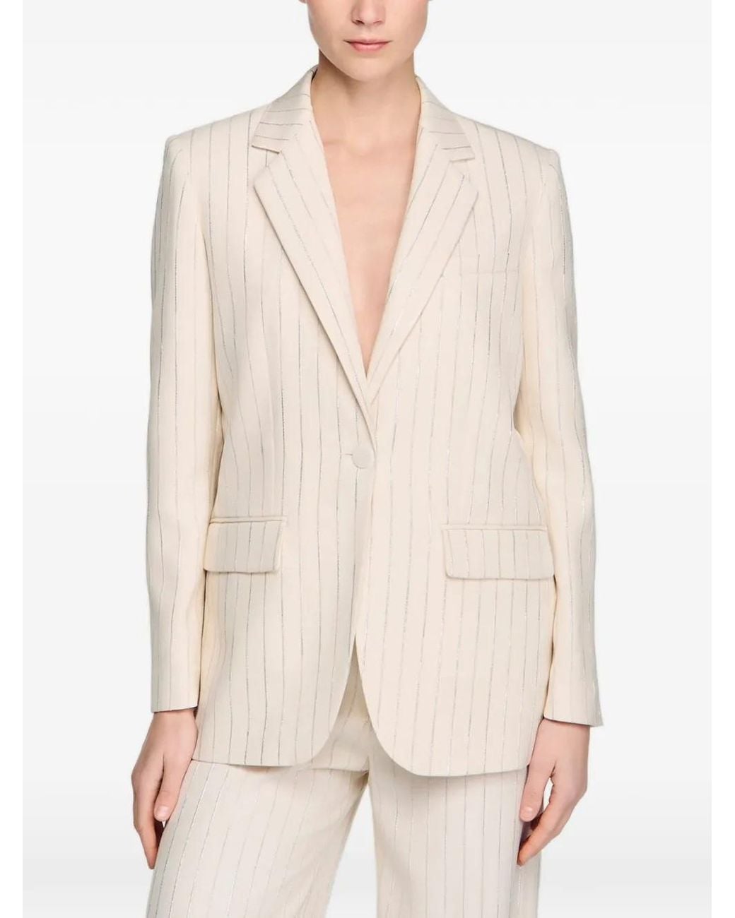Blazer A Rayas Sandro de color White
