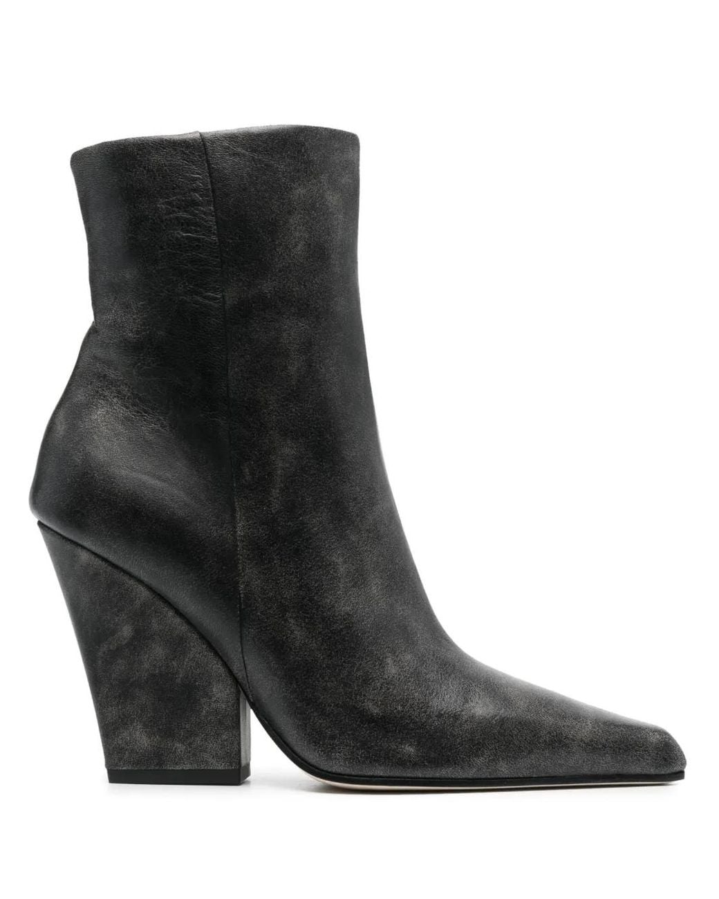 Paris Texas Black 90Mm Pointed-Toe Leather Ankle Boots