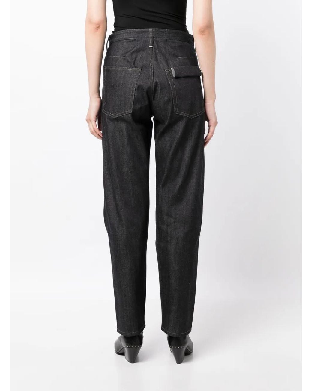 Jil Sander Black Contrast-Stitching Cotton Jeans