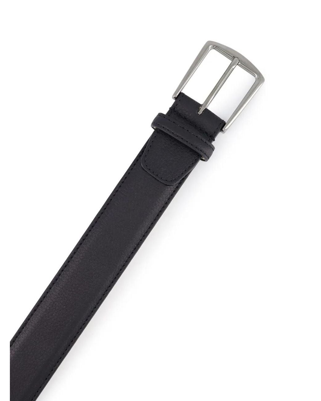 Aurélien Black Buckled Leather Belt for men