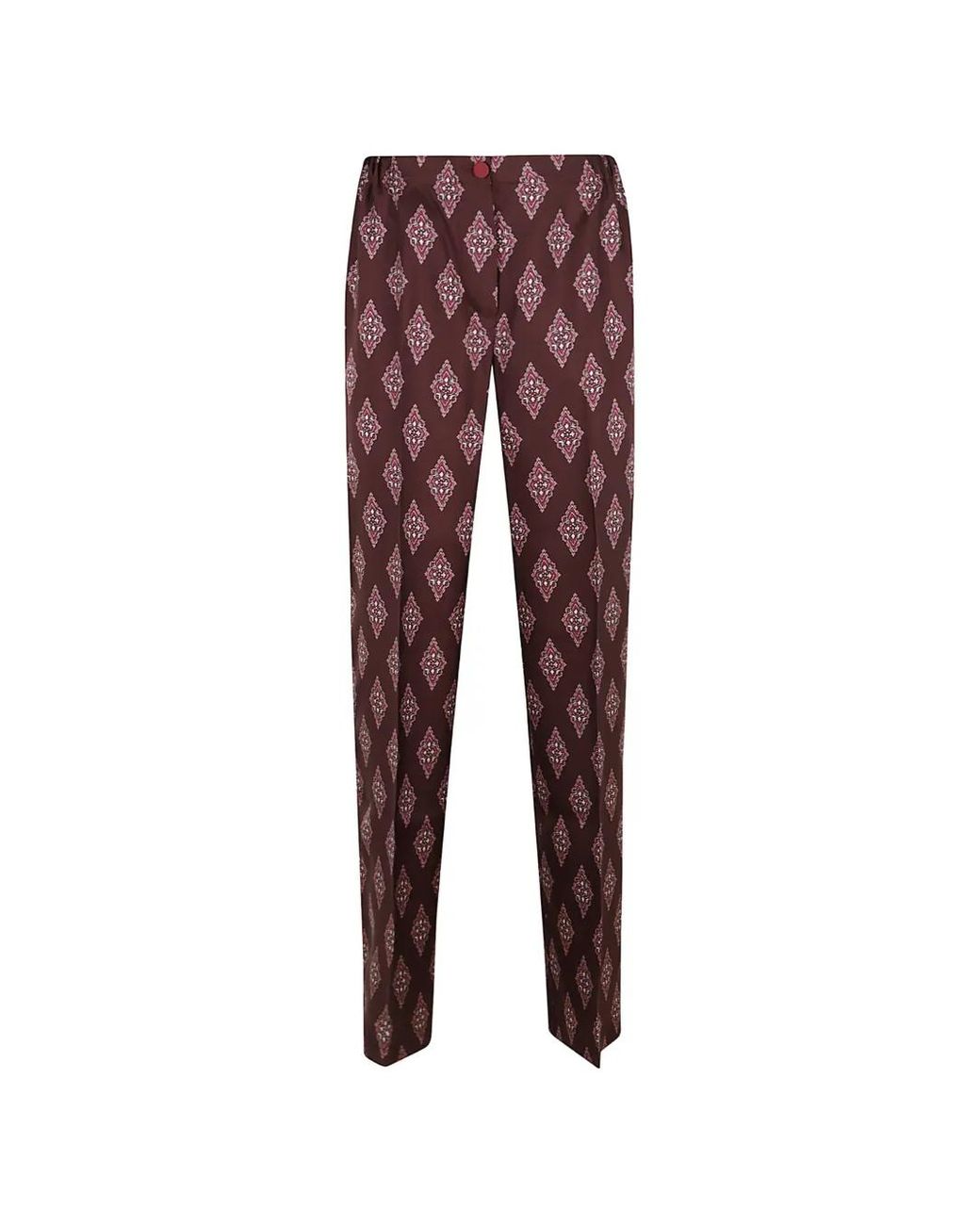 F.R.S For Restless Sleepers Purple Coll Diamond-Print Trousers