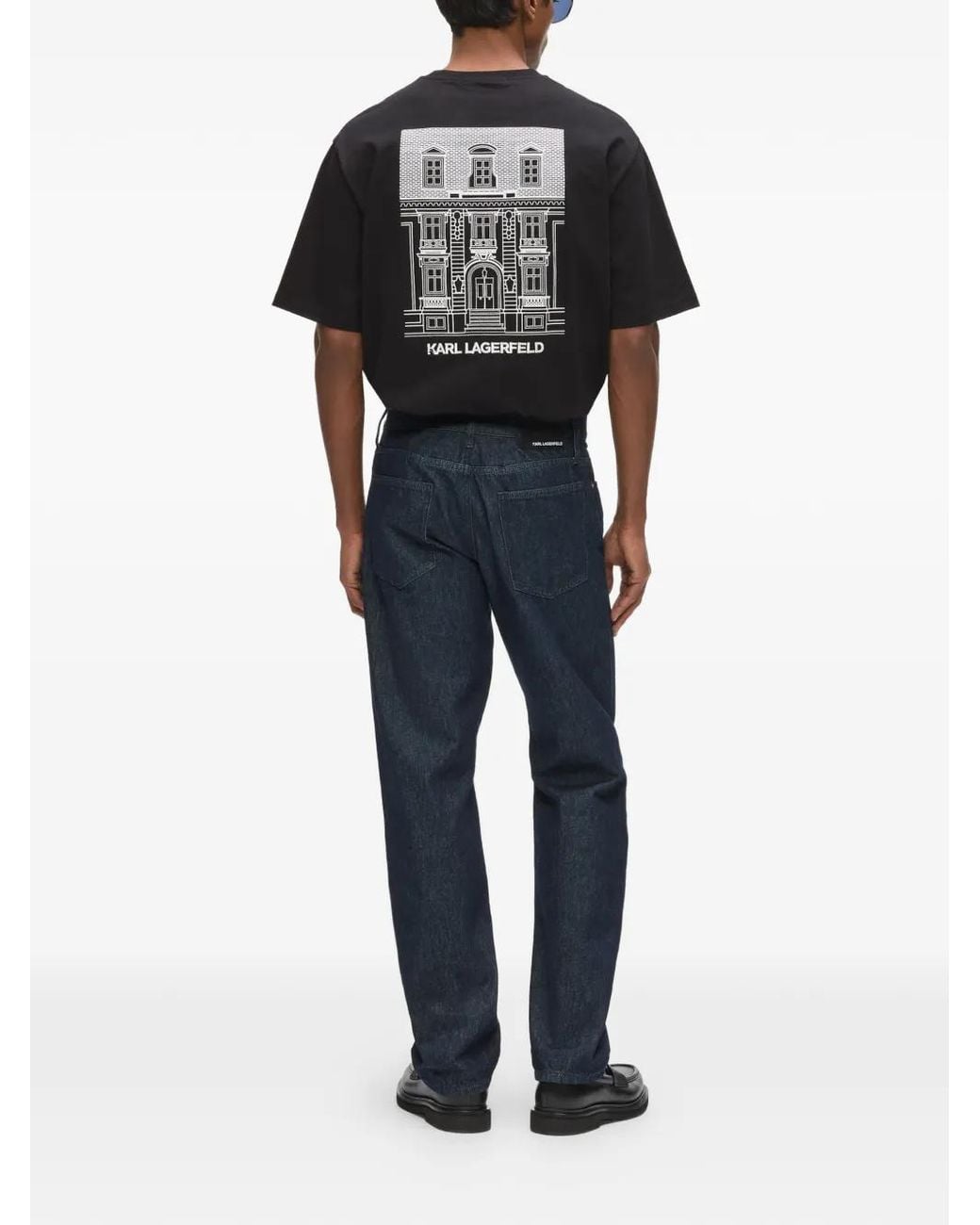 Karl Lagerfeld Blue Logo-Plaque Jeans for men