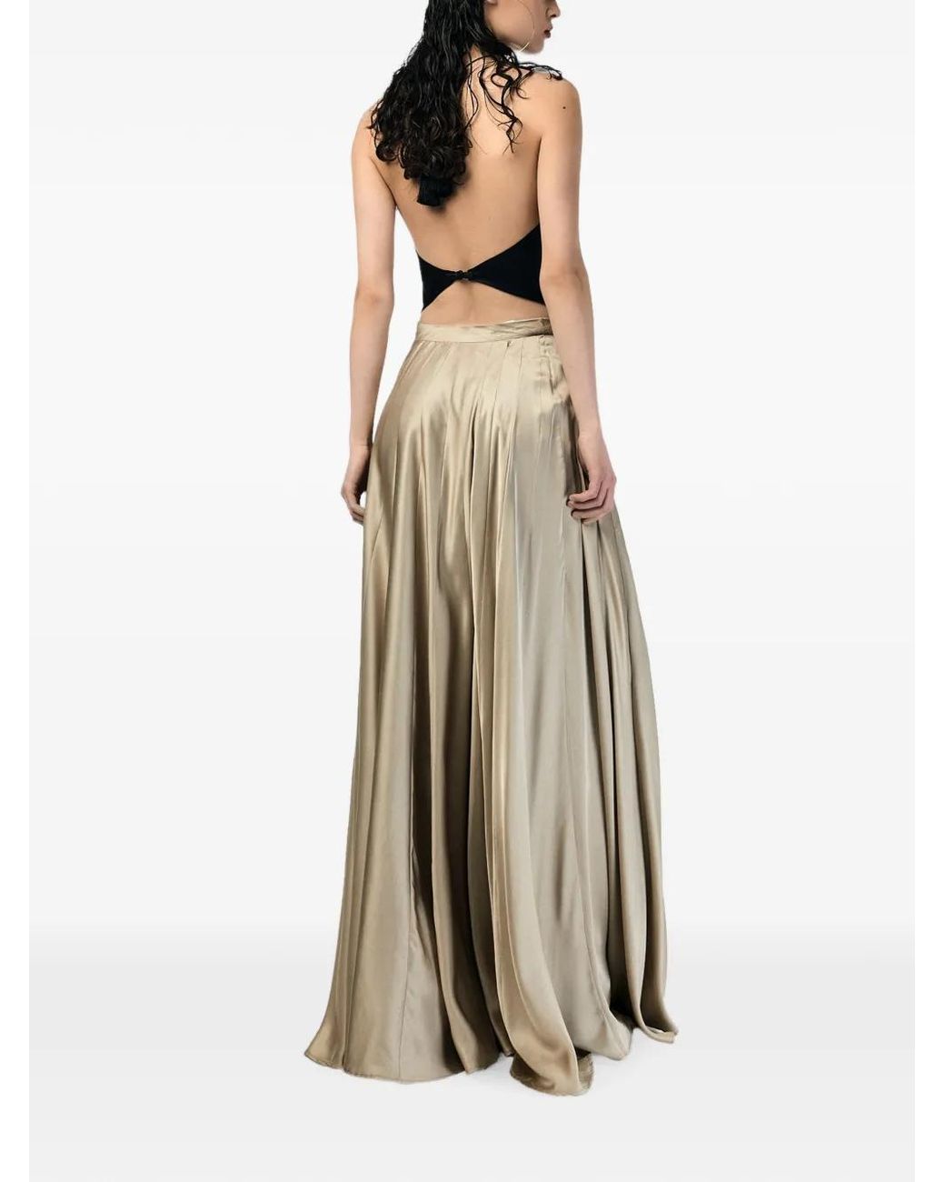 ANDRA ANDREESCU Natural Vesper Silk Halterneck Top