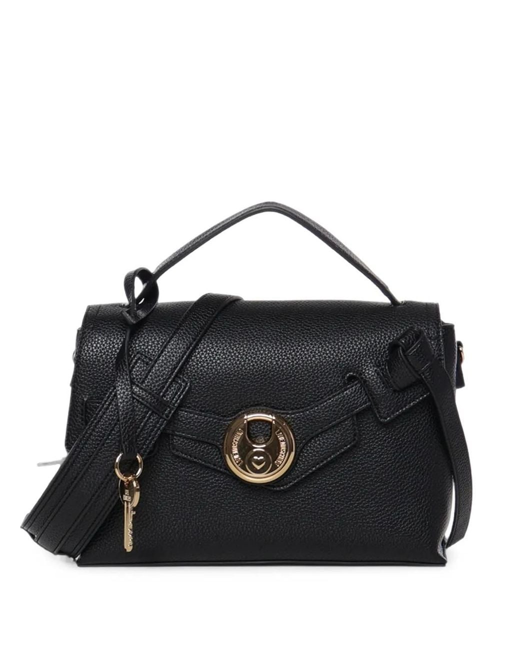 Love Moschino Black Logo-Plaque Tote Bag