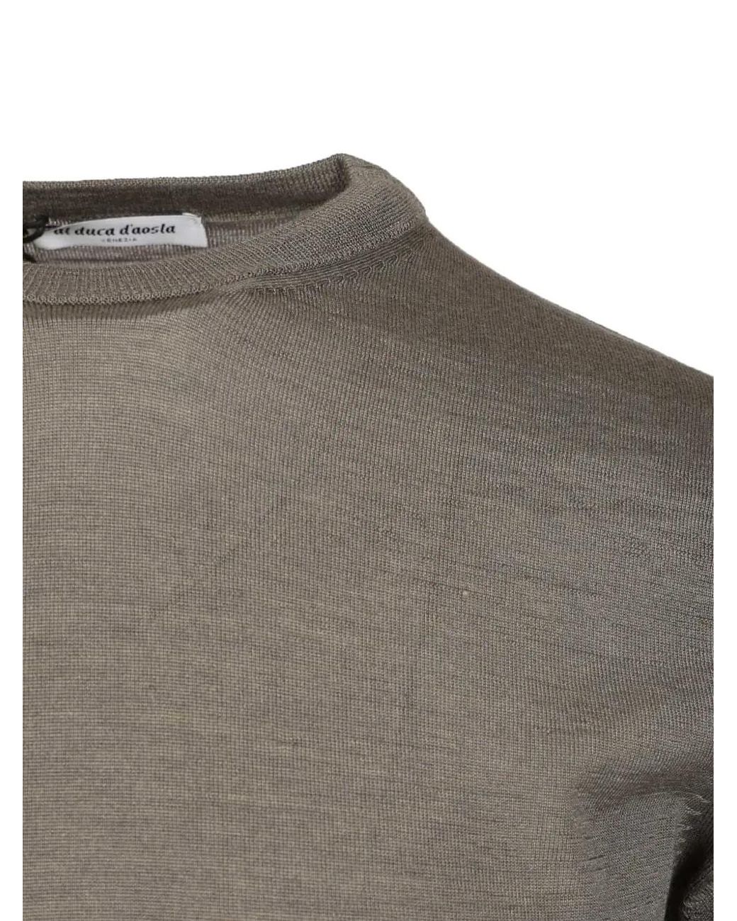 Al Duca D'aosta Gray Crew-Neck Long-Sleeved T-Shirt for men