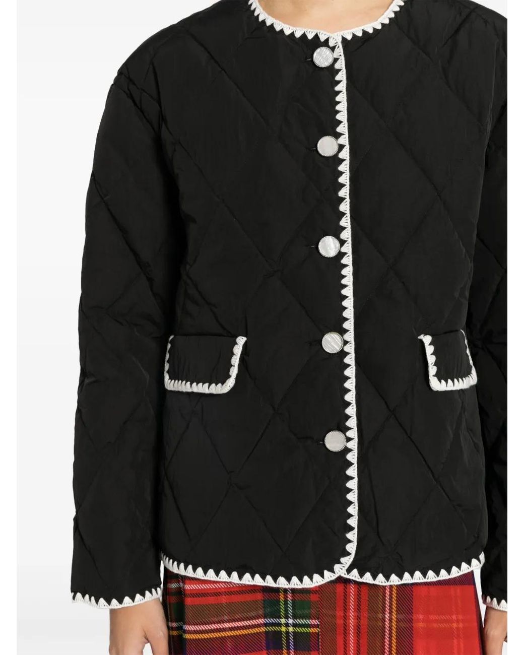 B+ AB Black Quilted Buttoned Jacket