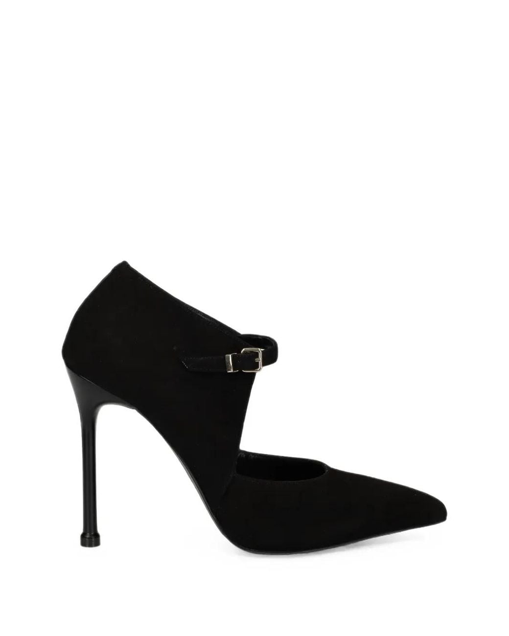Albano Black Suede Pointed-Toe Pumps