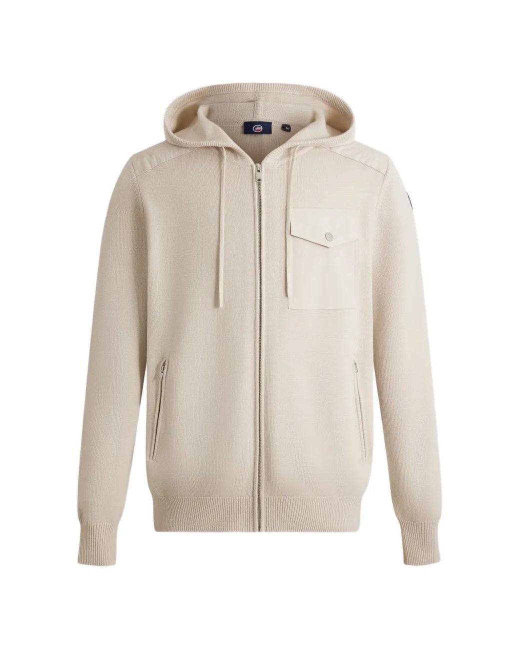 Fusalp White Mayance Zip-Up Wool Hoodie for men