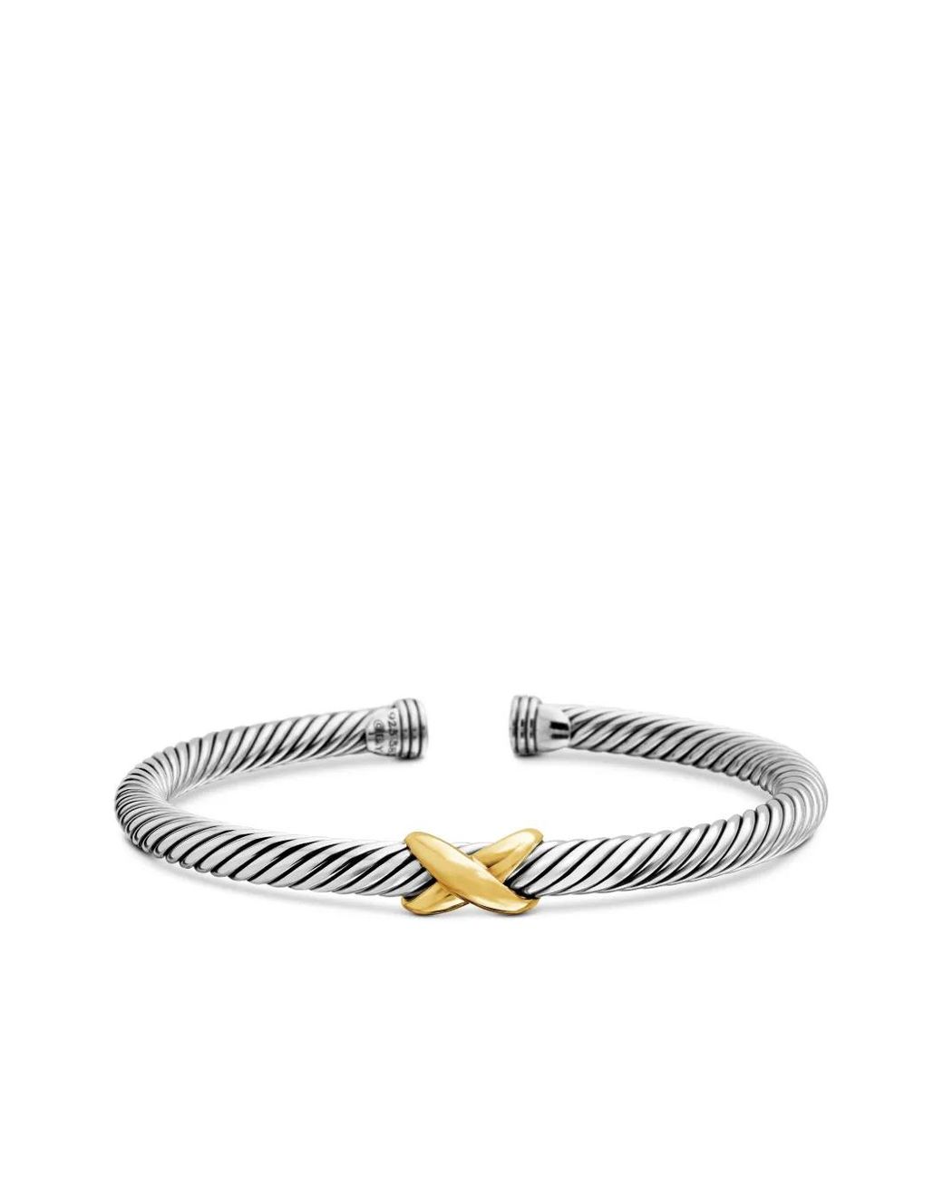 David Yurman Multicolor 14Kt And Sterling X Classic Cable Station Bracelet (5Mm)