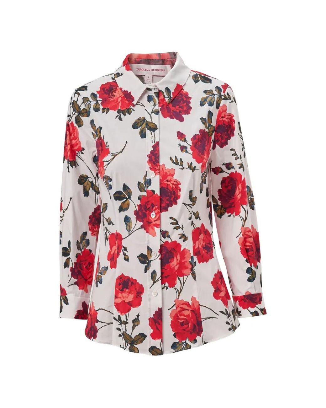 Carolina Herrera Red Icon Rose-Print Shirt