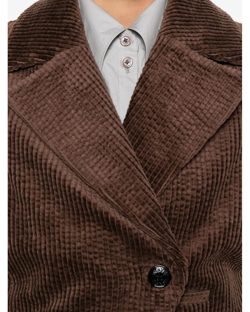 Ganni Brown Corduroy Buttoned Waistcoat