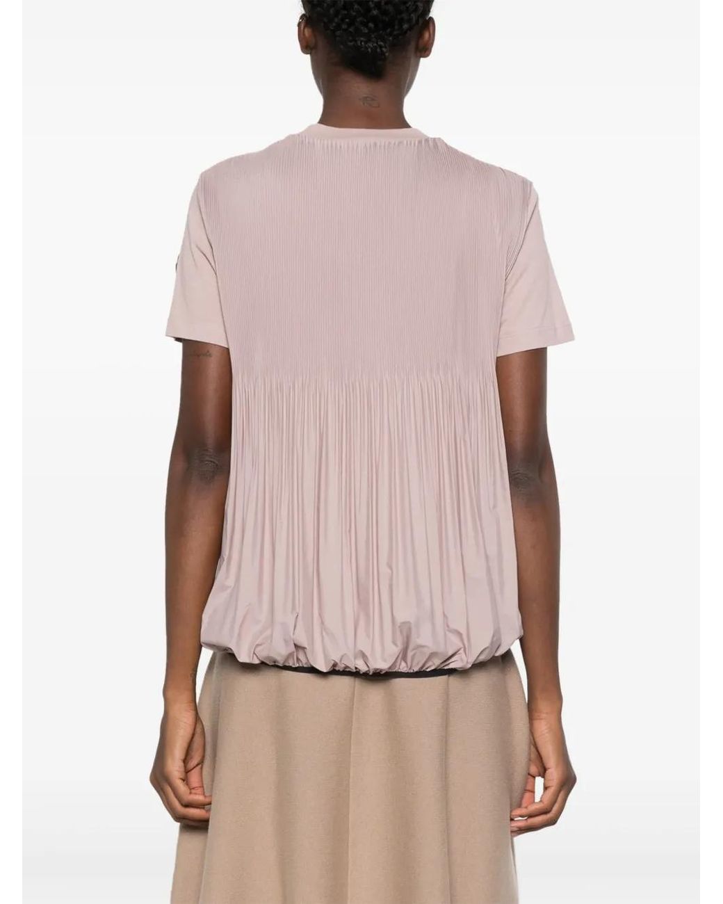 Moncler Pink Logo-Appliqué T-Shirt