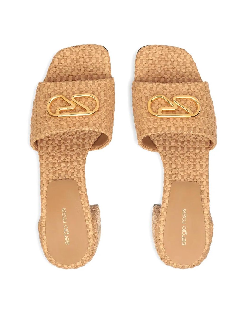 Sergio Rossi Natural 55Mm Surge Block-Heel Mules