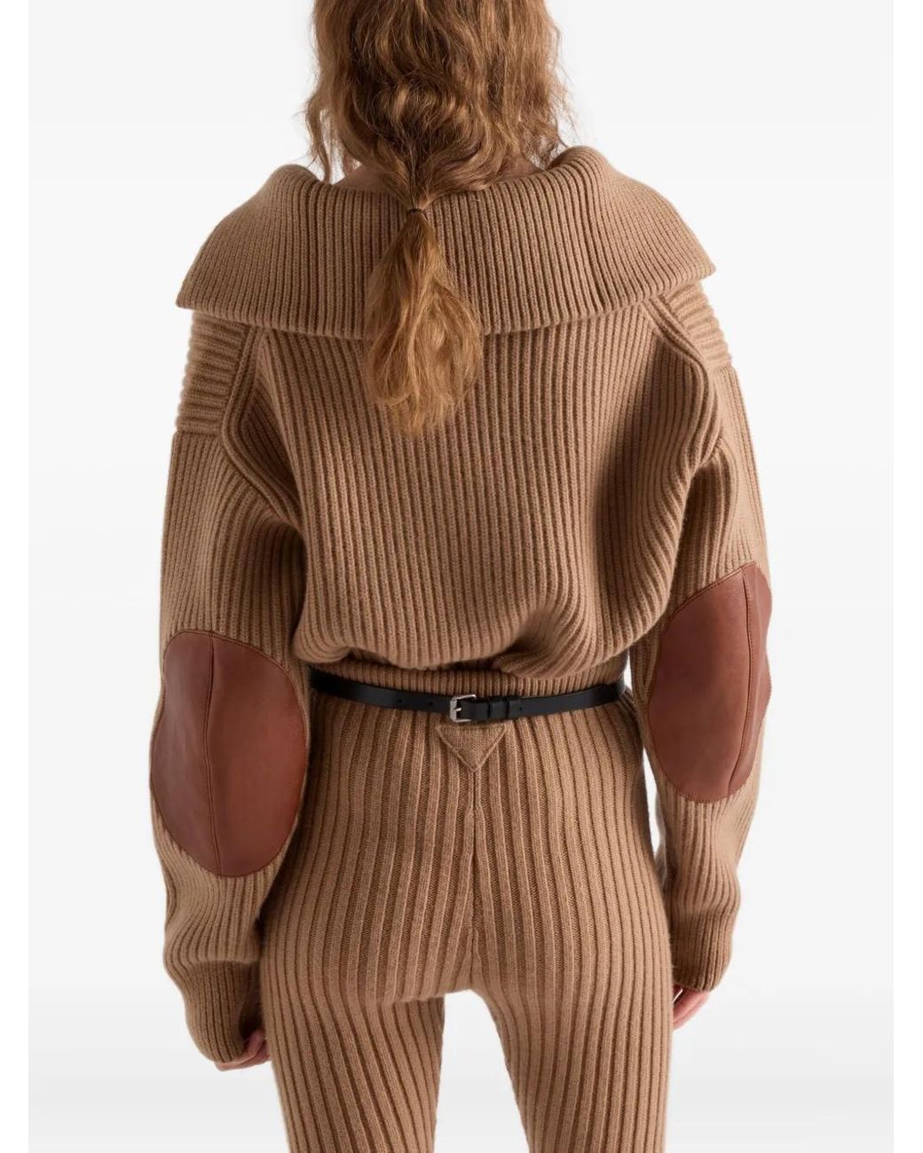 Prada Natural Klassischer Kaschmirpullover