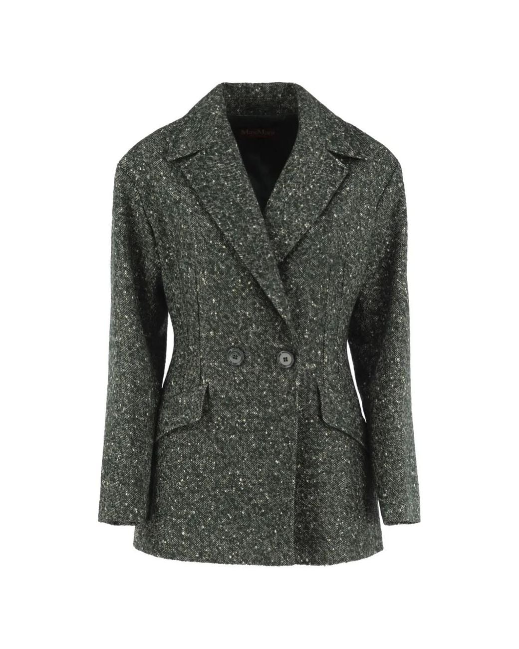 Max Mara Black Double-Breasted Bouclé Blazer