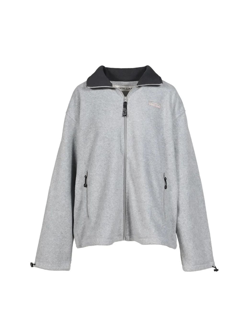 Sandy Liang Gray Dawson Zip-Up Jacket