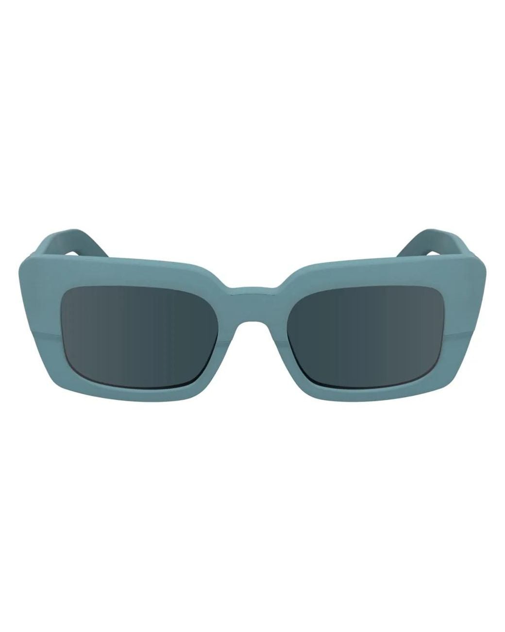 Calvin Klein Blue Geometric-Frame Sunglasses