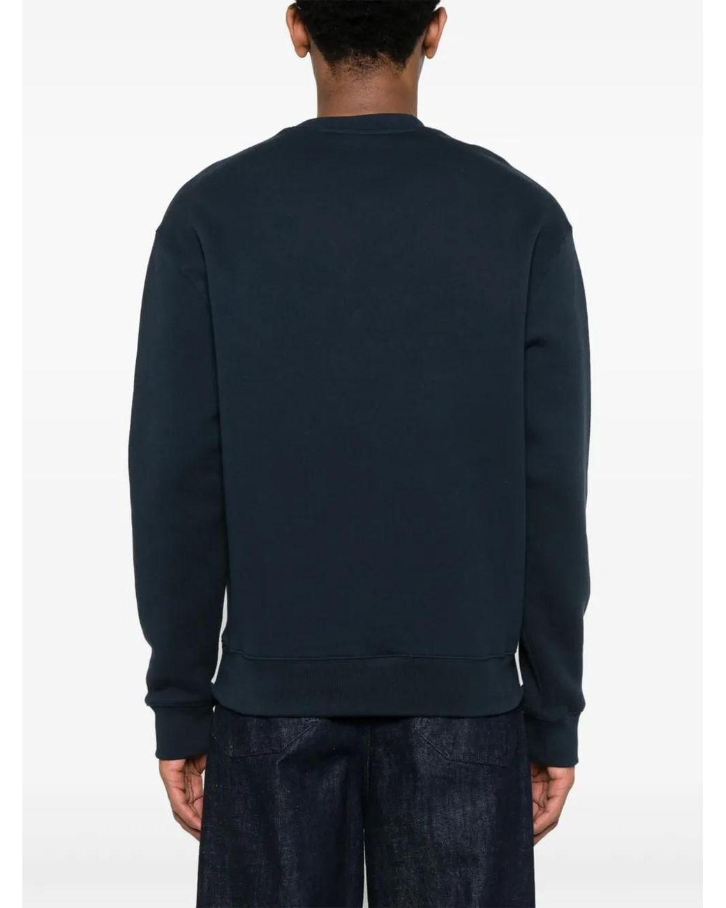 Maison Kitsuné Blue Handwriting Striped Comfort Sweatshirt Clothing for men