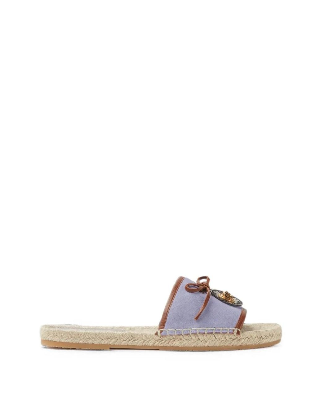 Versace Purple Lola Plaque Sandals