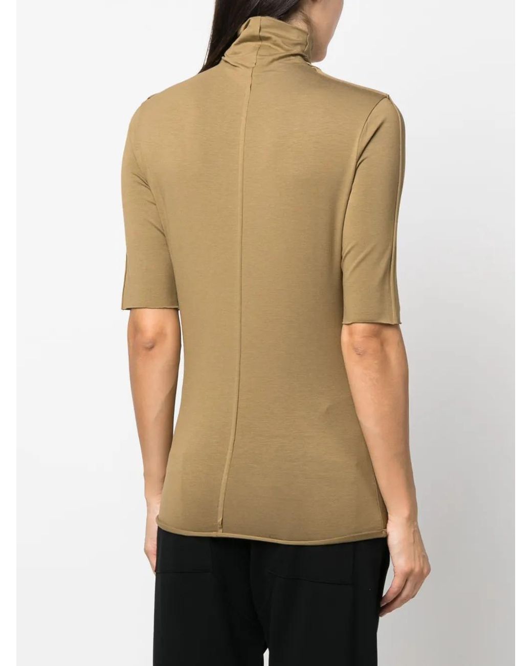 Thom Krom Natural Roll-Neck Half-Sleeved T-Shirt