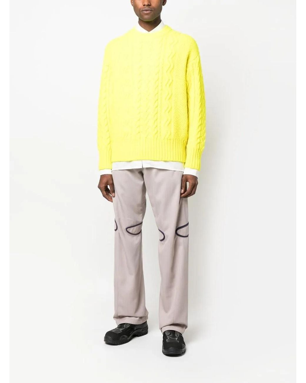 Undercover Yellow Cable-Knit Jumper for men