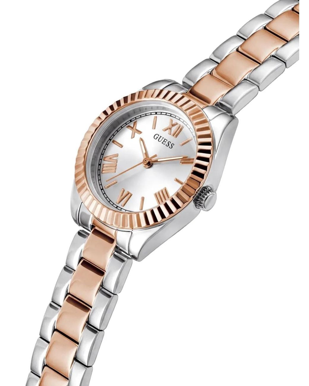 Guess White Fluted Bezel 30Mm Watch