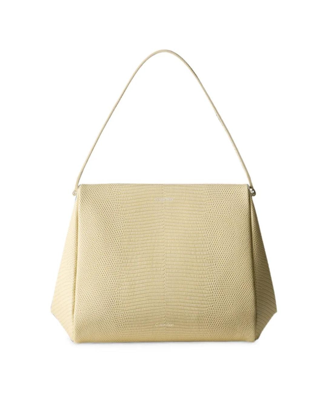 Calvin Klein White Lizard-Effect Frame Shoulder Bag