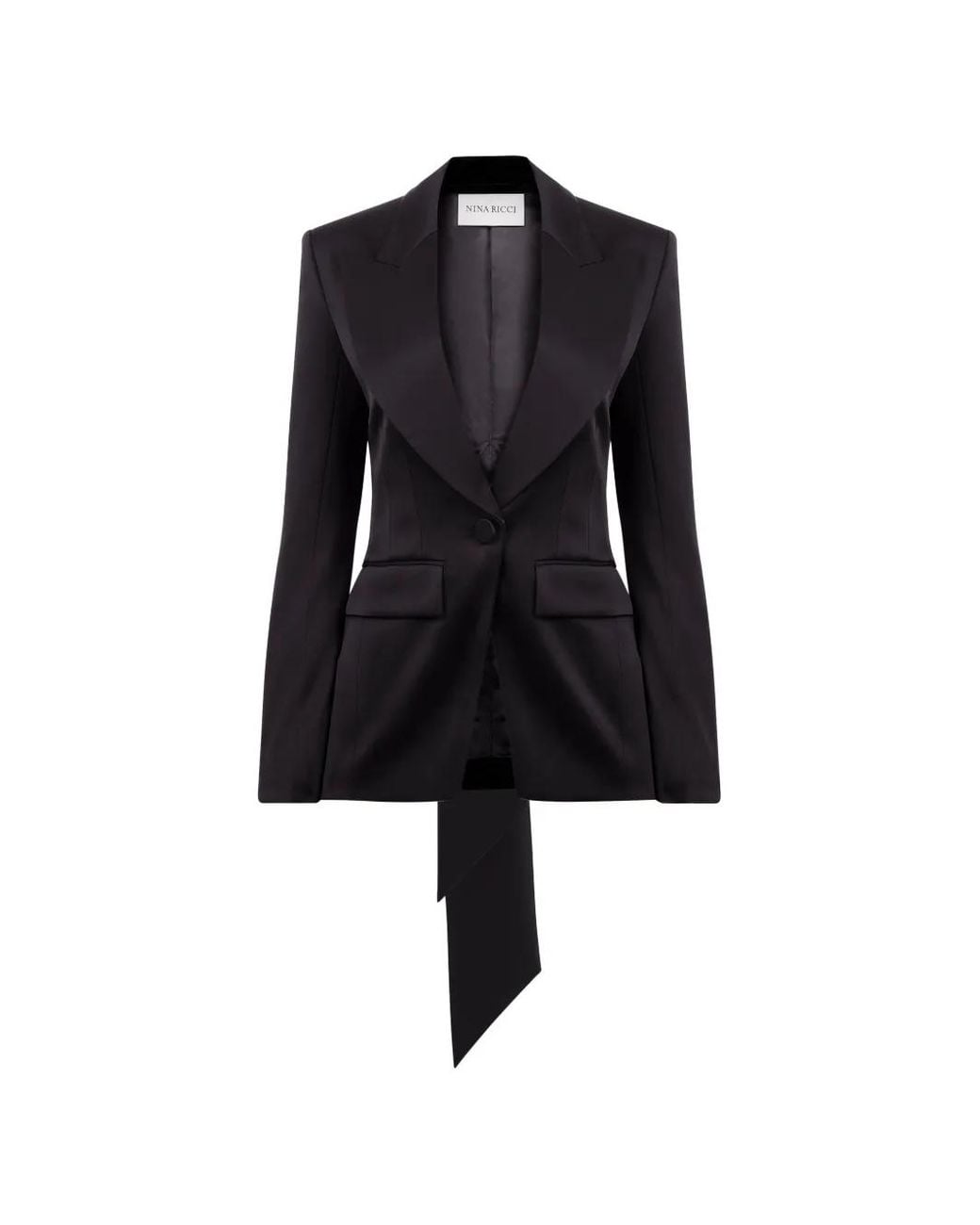 Nina Ricci Black Bow-Detail Cady Blazer