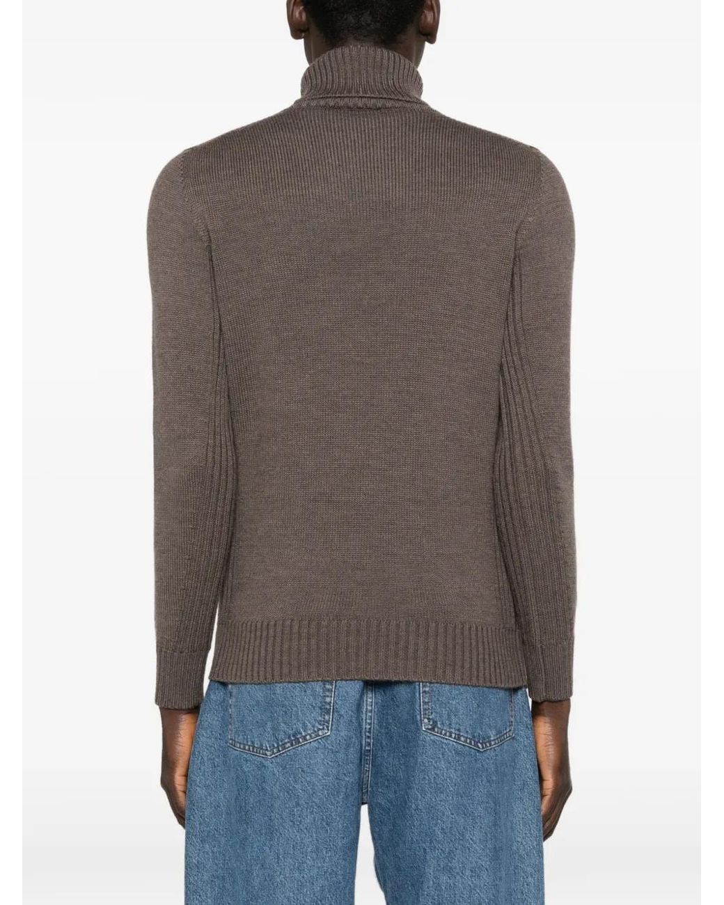 Kangra Gray Roll-Neck Knitwear for men