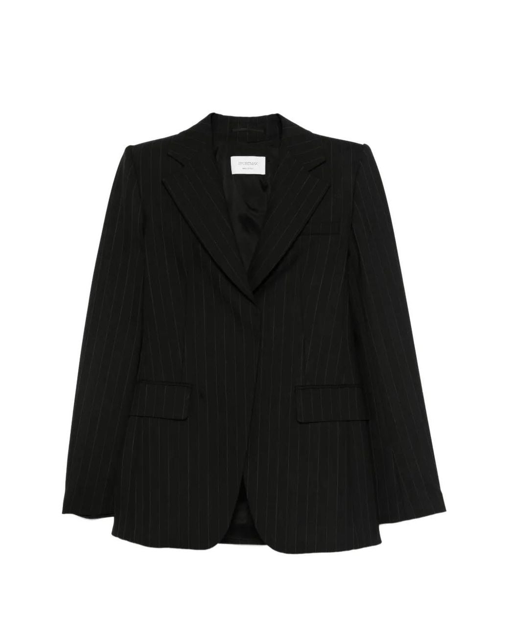 Sportmax Black Stretch Wool-Blend Blazer