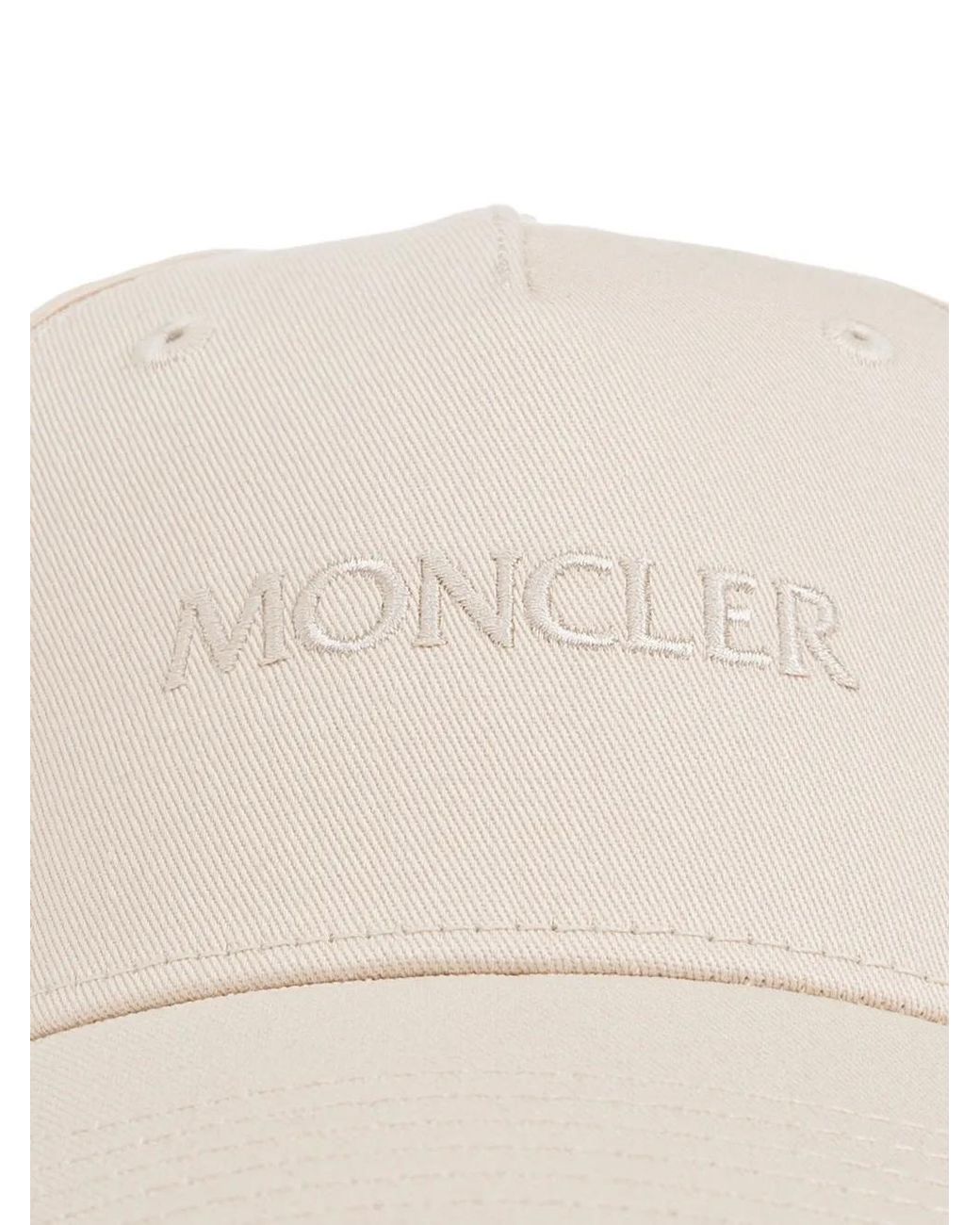 Moncler Natural Logo-Embroidered Cap
