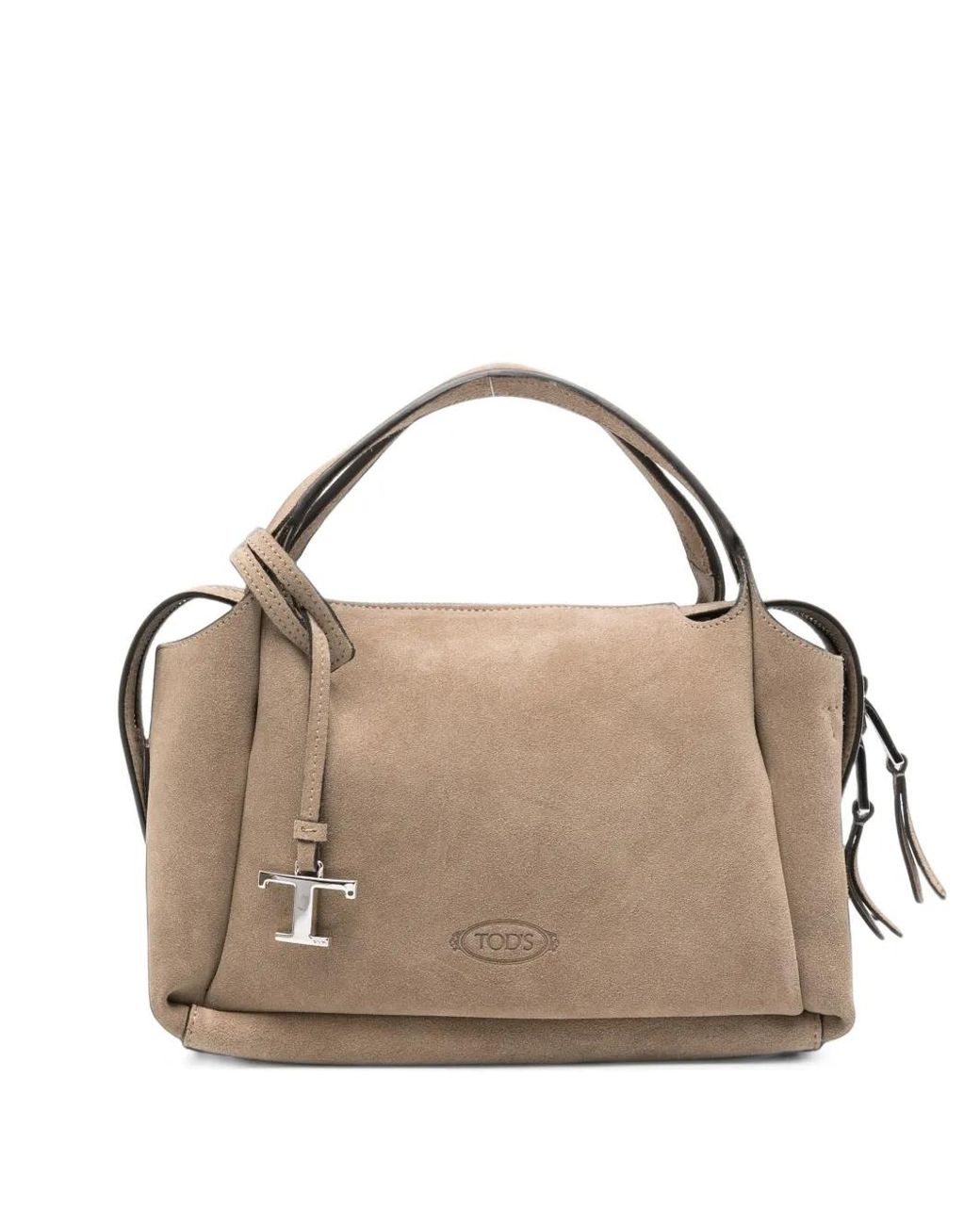 Tod's Metallic T Timeless Suede Tote Bag