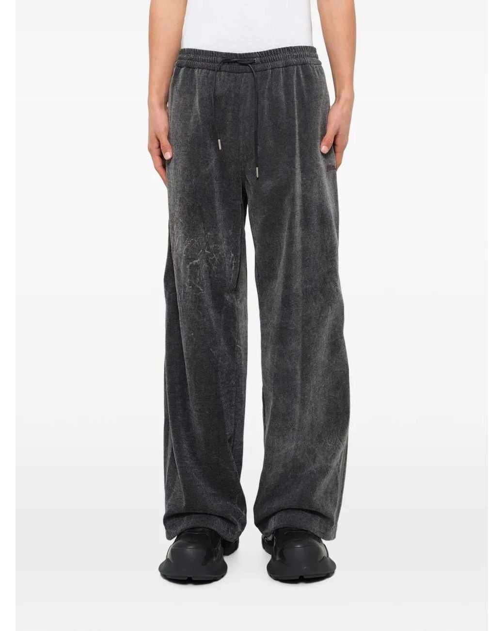 Juun.J Gray Soft-Touch Drawstring Trousers for men
