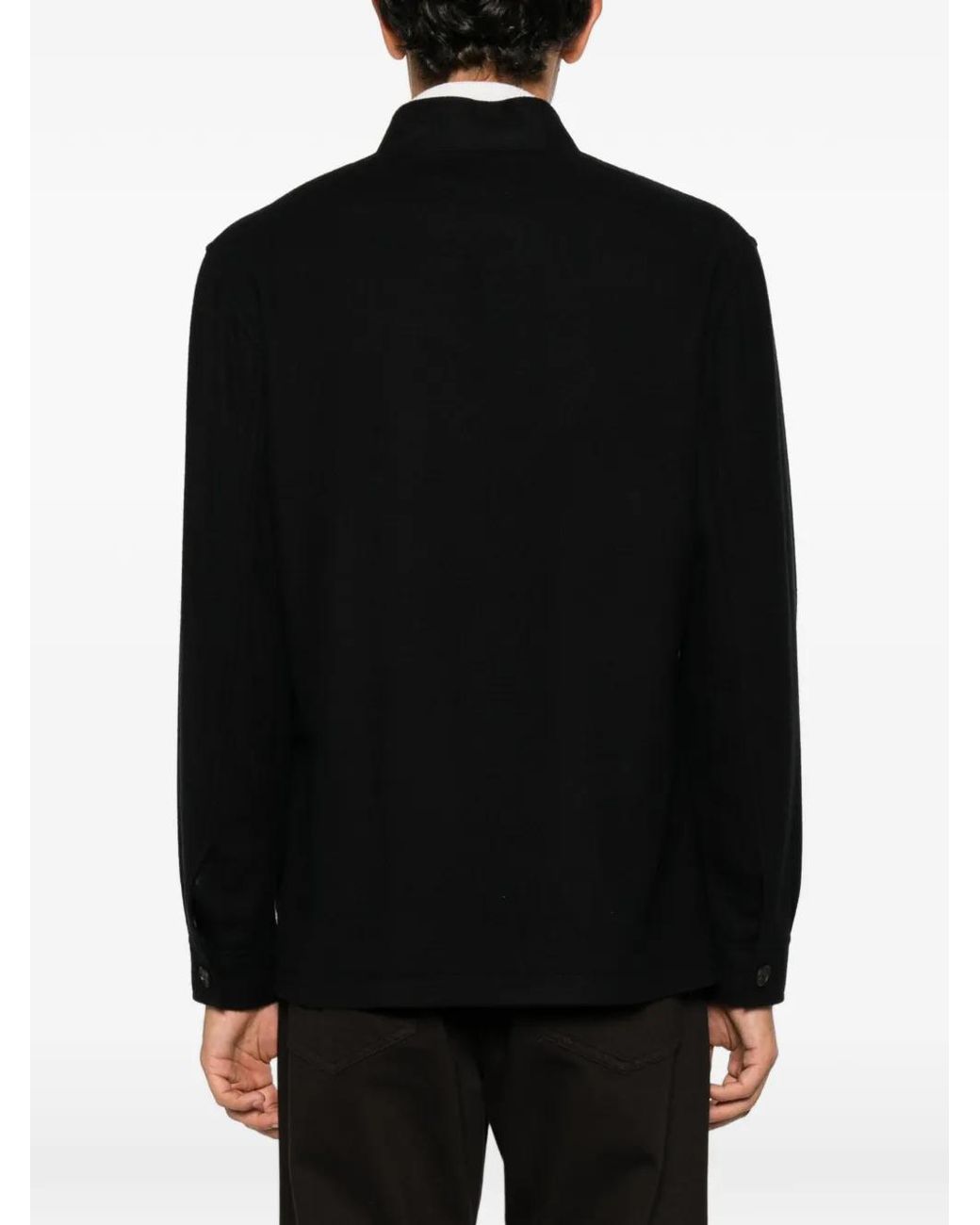 Tagliatore Black Blazer Boutonné À Col Mao for men