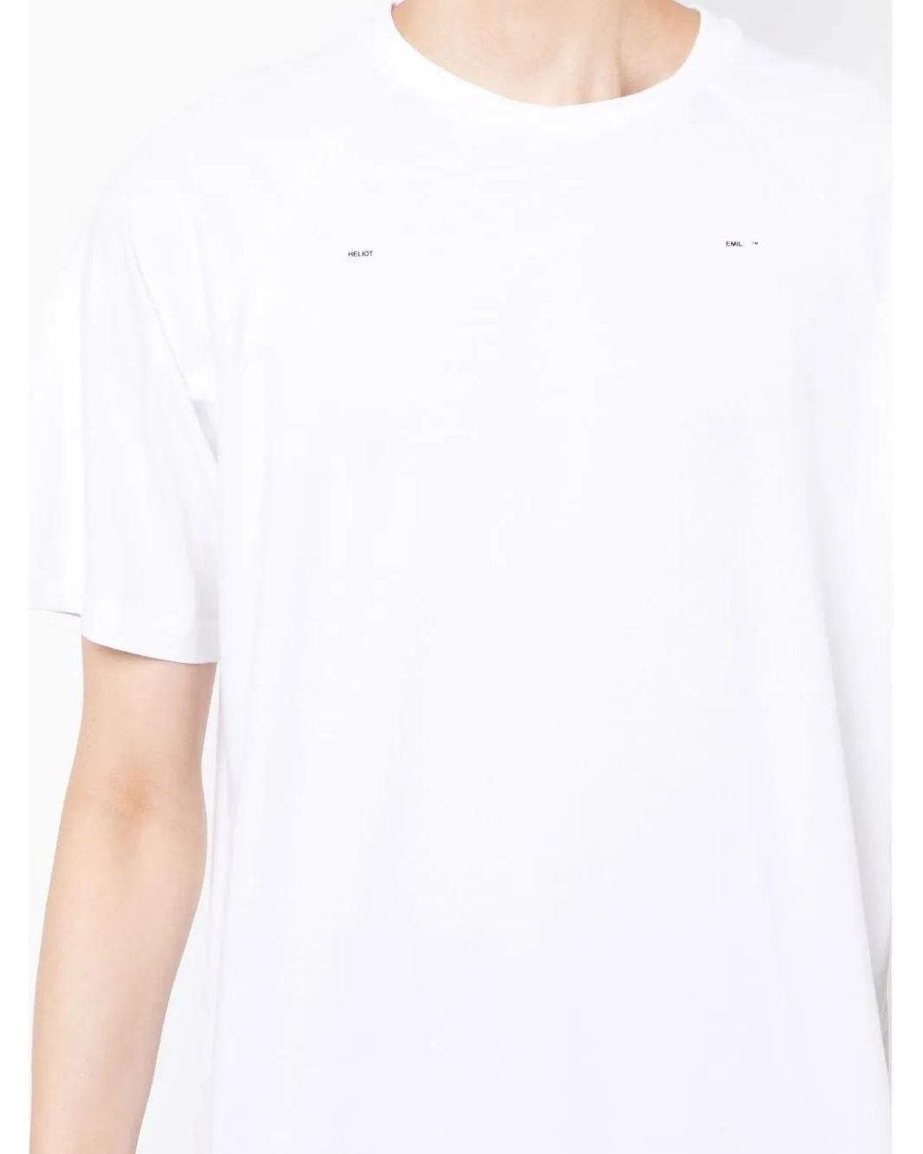 HELIOT EMIL White Logo-Print Detail T-Shirt for men