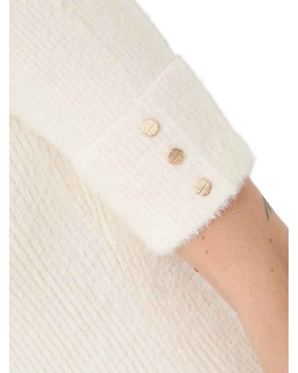 Morgan White Rmorik Button-Embellishment Mini Dress