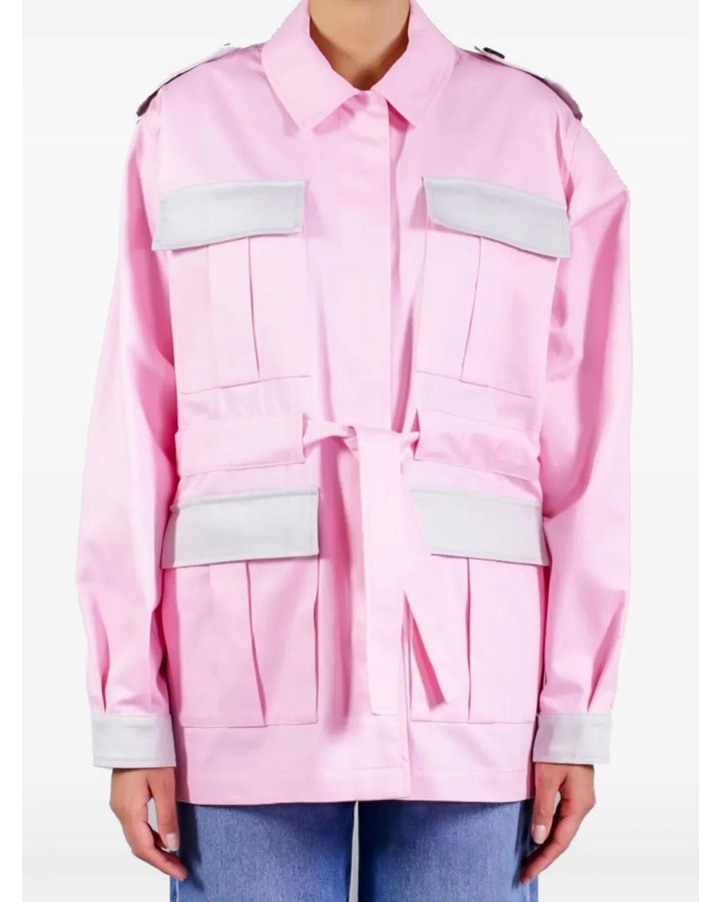 MSGM Pink Gabardine Pocket Jacket