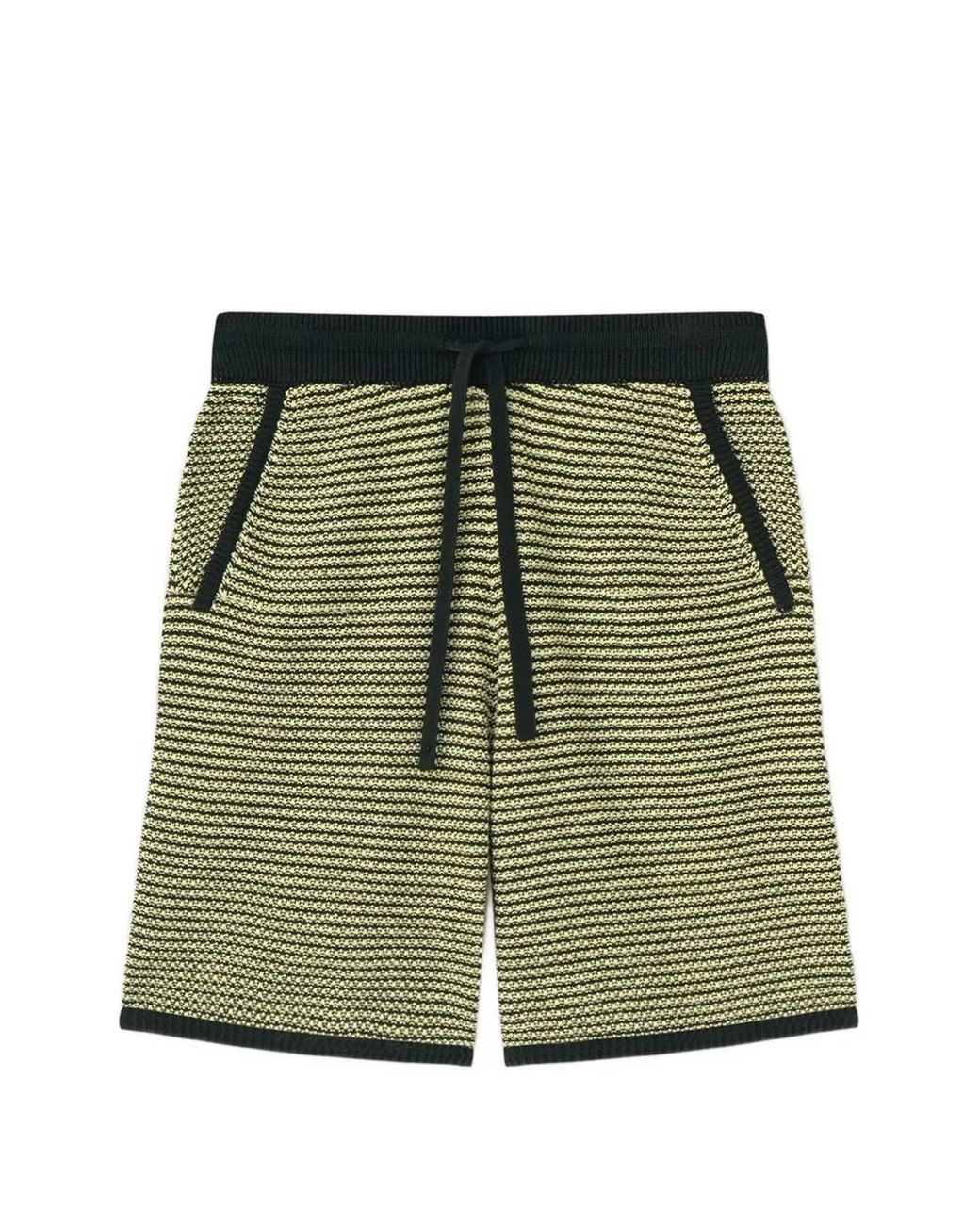 Nanushka Green Striped Knitted Shorts for men