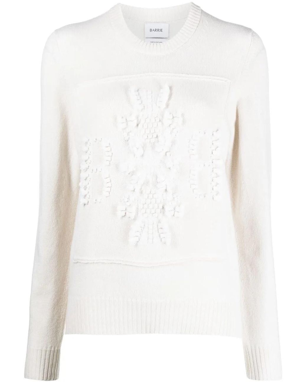 Barrie White Round Neck Cashmere Jumper