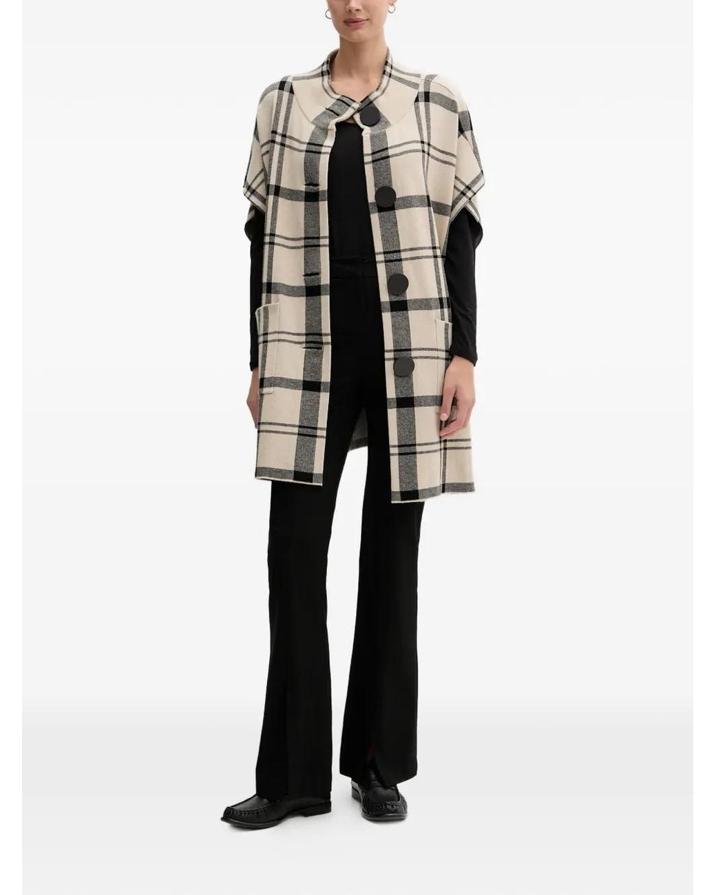 Joseph Ribkoff Gray Buttoned Check Coat