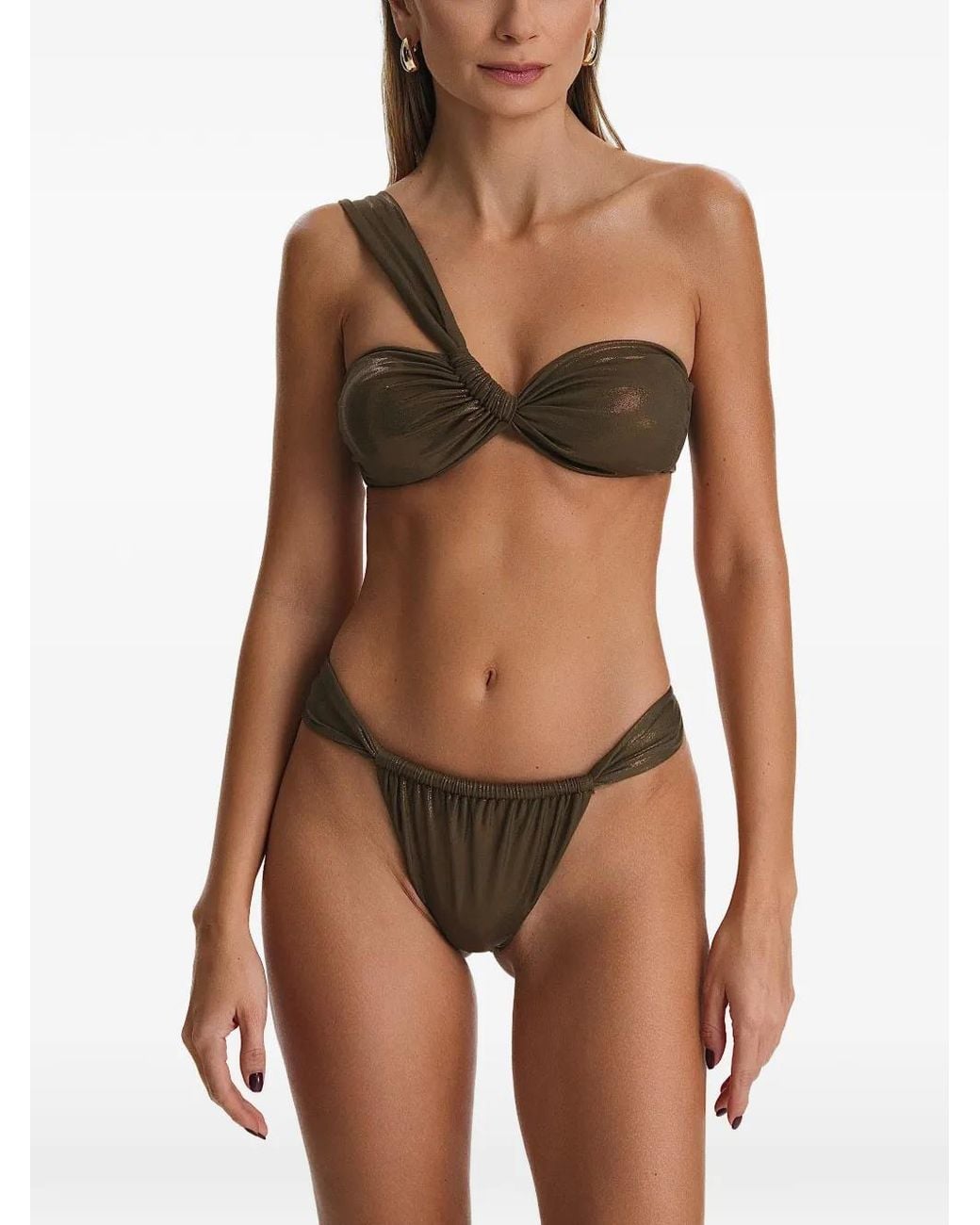 SOFIA ERHAN Green Chiara One-Shoulder Bikini