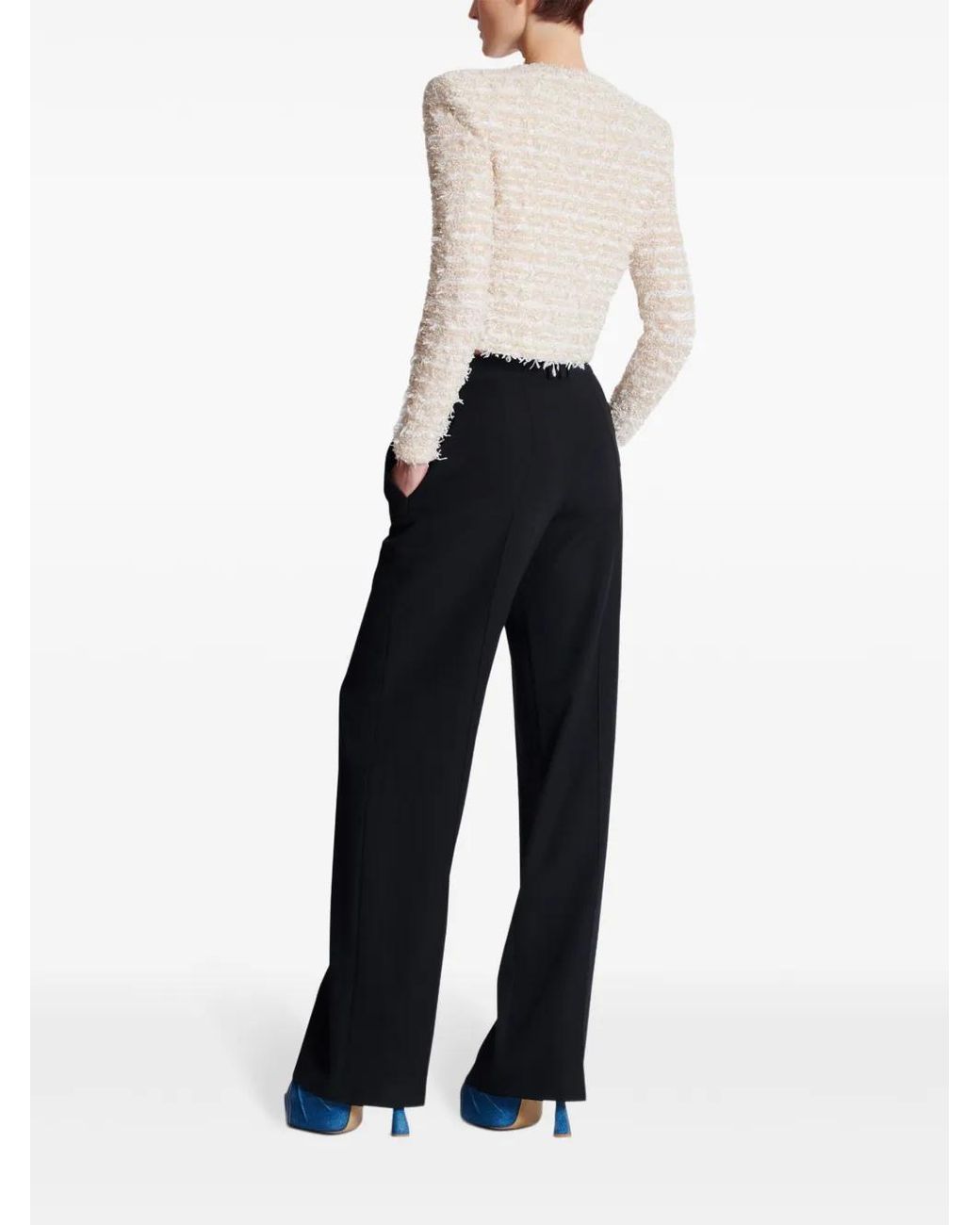 Balmain Jassen ,Wit ,Tweed Cropped Tweed Jasje in het Natural