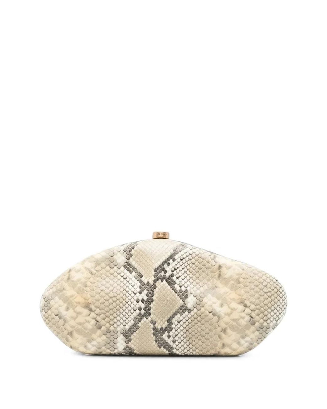 Cult Gaia Natural The Caldera Snake-Effect Clutch Bag