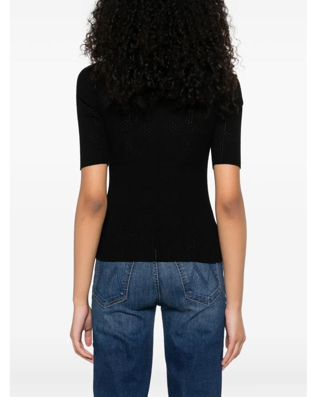 Twinset Black Ribbed Top