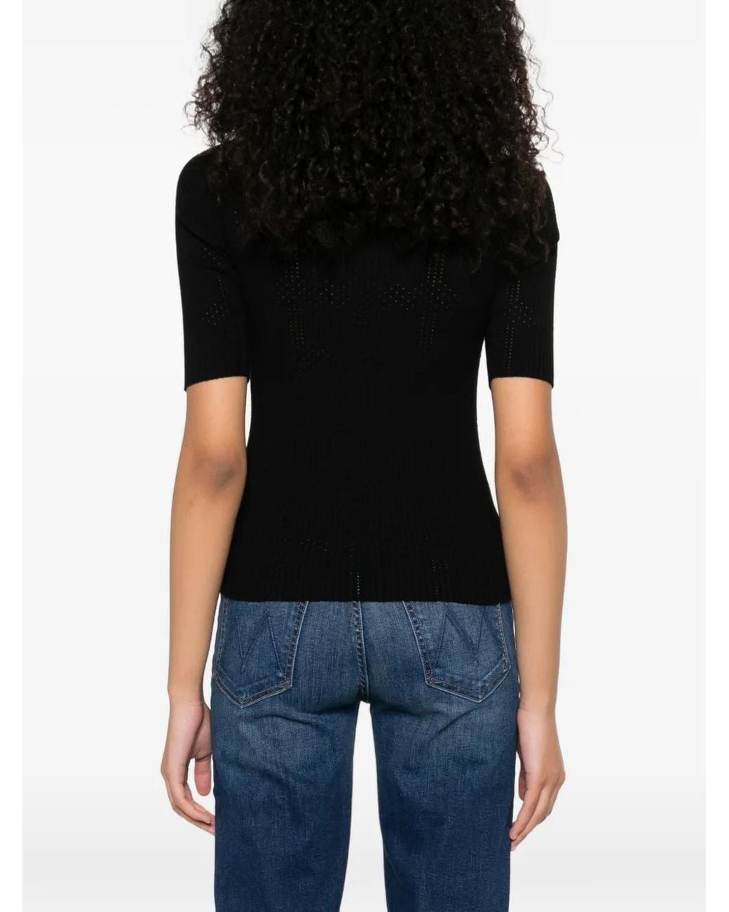 Twinset Black Ribbed Top